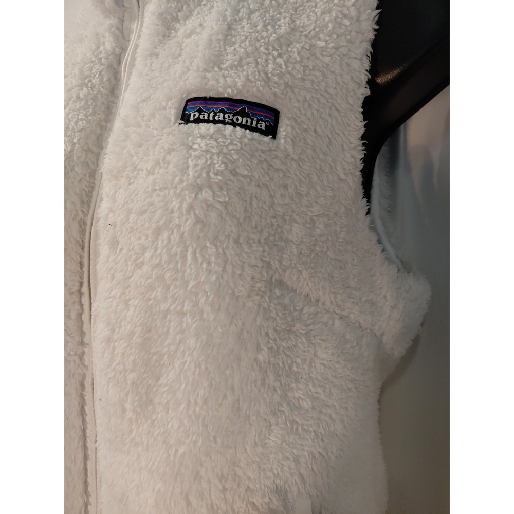 Patagonia Los Gatos Sherpa Vest Womens Small White Fuzzy Fleece Full Zip Gorp - Picture 2 of 7